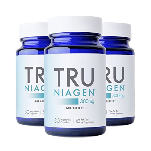 TRU NIAGEN Patented NAD+ Supplement for Anti Aging and Cell Regeneration, 300 mg Niagen, 30 Servings | Supports Cellular Energy, Brain, Muscle | Nicotinamide Riboside (NR) Take 1 Daily | 3 Bottles