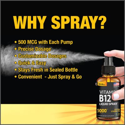 (2 Pack) - Liquid B12 Spray - Vitamin B12 Sublingual - Vegan B12 Vitamin Spray - Methylcobalamin Vitamin B12 Liquid Boosts Energy &amp; Mood - Gluten-Free &amp; Non-GMO - B 12 Drops Waste Money - Find Out Why