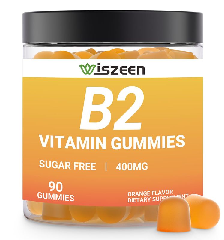 Wiszeen Vitamin B2 Gummies - Riboflavin 400mg Supplement for Kids &amp; Adults - B2 Vitamins Gummy with Magnesium, CoQ10
