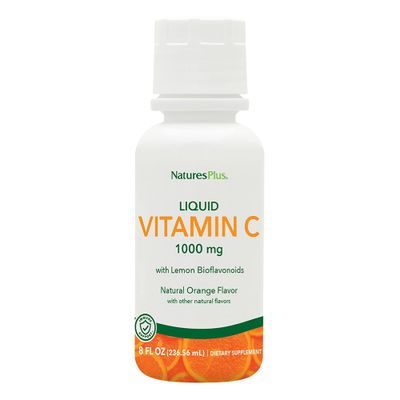 NaturesPlus Liquilicious Vitamin C Liquid - 1000 mg, 8 fl oz - Orange Flavor Liquid Supplement with Lemon Bioflavonoids, Antioxidant - Vegetarian, Gluten-Free - 8 Servings