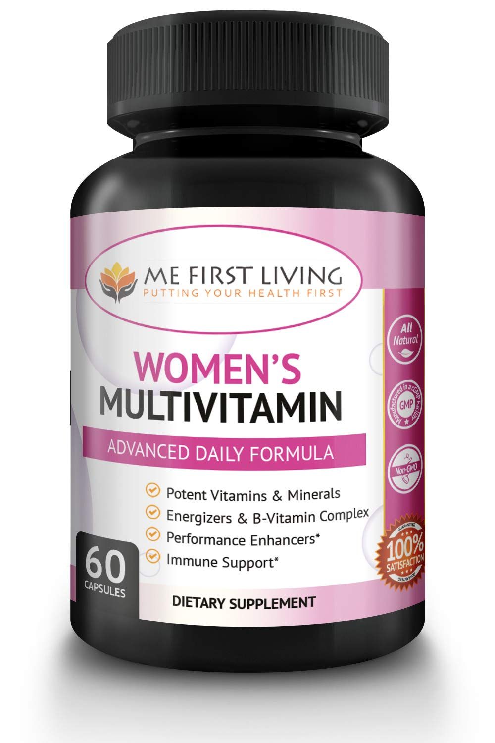 Me First Living Women&#39;s Daily Multivitamin/Multimineral with Vitamins and Minerals, Green Tea, Magnesium, Biotin, Zinc, Calcium, Antioxidant for Women, Heart &amp; Breast Health - 60 Multivitamins
