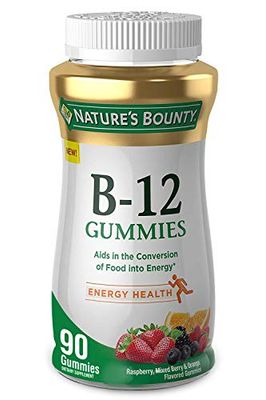 Vitamin B12 Gummies by Nature&#39;s Bounty, Dietary Supplement, Supports Energy Metabolism and Nervous System Health, Mixed Berry Flavor, 500mcg, 90 Gummies