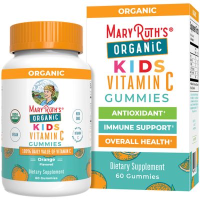 MaryRuth&#39;s Kids Vitamin C Gummies | Supplement for Immune Support &amp; Overall Health | Immune Support Supplement | Vitamin C for Kids Ages 4+ | USDA Organic | Vegan | Non-GMO | 60 Servings