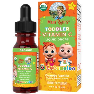 MaryRuth Organics | CoComelon Kids Vitamin C Liquid Drops for Ages 4-13 Years | USDA Organic | Immune Support &amp; Overall Health | USDA Organic | Vegan | Non-GMO | Gluten Free | 15 Servings