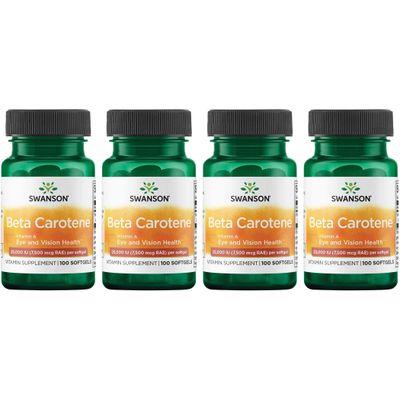 Swanson Beta-Carotene (Vitamin A) 25000 Iu (7500 mcg) 100 Sgels (4 Pack)