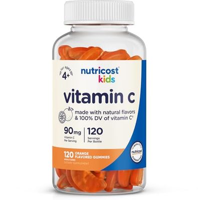 Nutricost Kids Vitamin C Gummies (90mg), 120 Gummies - Natural Flavors, Natural Colors, Gluten Free, No Corn Syrup