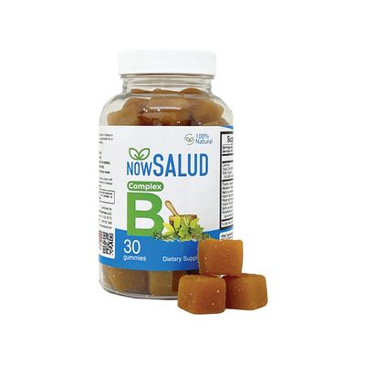 NOWSALUD Complex B Gummy Supplement, Orange Flavored, Energy Support, 100% Natural, 30 Count.