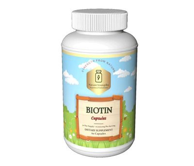 Organic Strength Biotin Capsules - 10,000 mcg Per Serving - Dietary Supplement for Hair, Skin &amp; Nails - 60 Veggie Capsules - Made in FDA Registered Facility - Bottled in USA