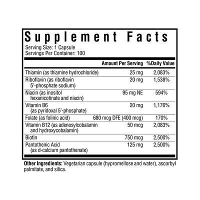Seeking Health B Complex MF - Vitamin B Complex with Folate, Niacin, & Folinic Acid - Support Energy & Immune System Health with B Vitamins - 100 Capsules