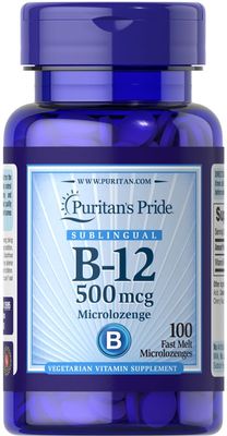 Puritan&#39;s Pride Vitamin B-12 500 mcg Sublingual-100 Microlozenges