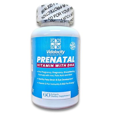 Vidalocity Prenatal Vitamins for Women, Multivitamin Capsules: Omega 3 Fish Oil (EPA/DHA), Magnesium, Folate, Vitamin D3, C, Vitamin B12, B6, Vitamin A, K &amp; Zinc, 60 Count (60 Day Supply)