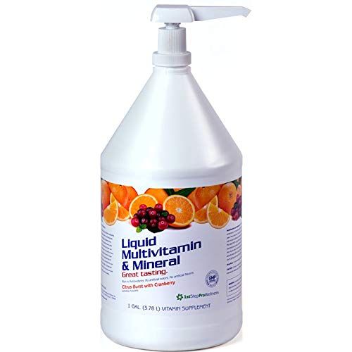 High Performance Fitness 1st Step For Energy Liquid Multivitamin &amp; Mineral Nutritional Supplement, Citrus Burst, 128 fl oz (1 Gal)