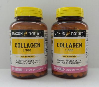Mason Vitamins, Collagen, Plus Biotin &amp; Vitamin C, 1500, 120 Capsules(pack of 2) by Mason Natural