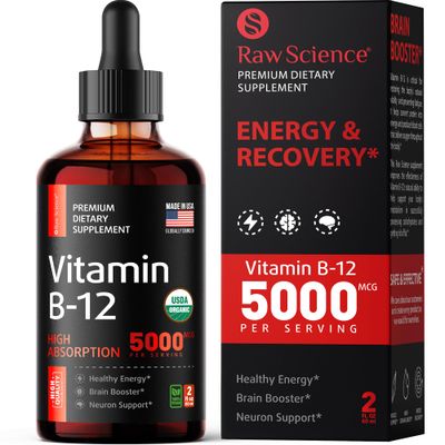 Vitamin B12 Liquid Drops Sublingual 5000mcg, Methyl &amp; Methylcobalamin Supplements for Women and Men, Mood &amp; Energy Booster, Methylated B 12 for Metabolism &amp; Health Support, Maximum Absorption Formula