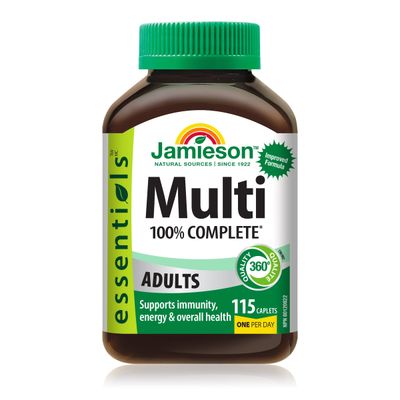 Jamieson 100% Complete Multivitamin for Adults, Supports Energy, Immunity &amp; Overall Health