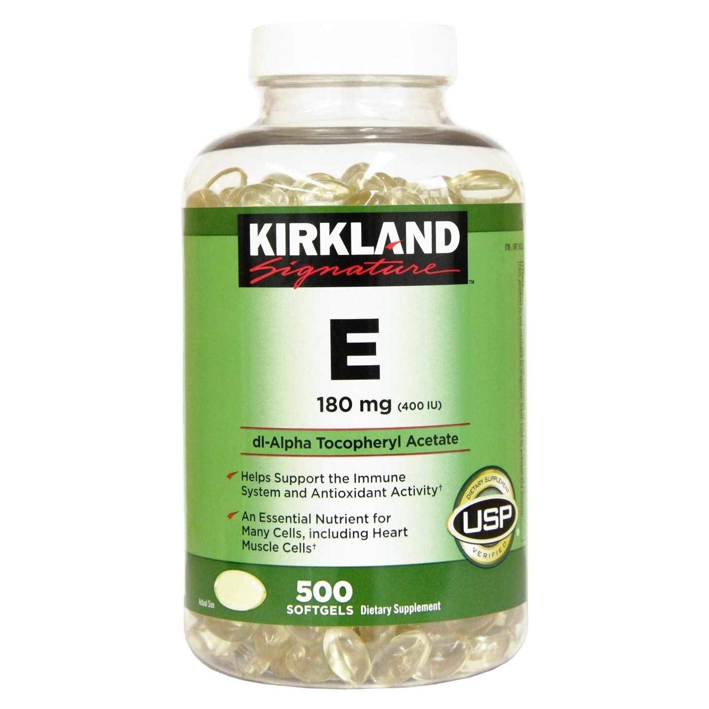 Kirkland Signature Vitamin E 180mg., 500 Softgels (2 Pack)