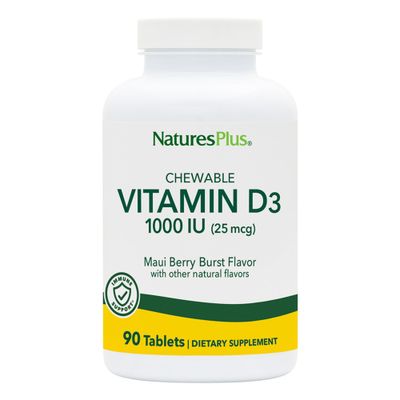 Nature&#39;s Plus - Adult&#39;s Chewable Vitamin D3 1000 IU - Maui Berry Burst Flavor, 90 count