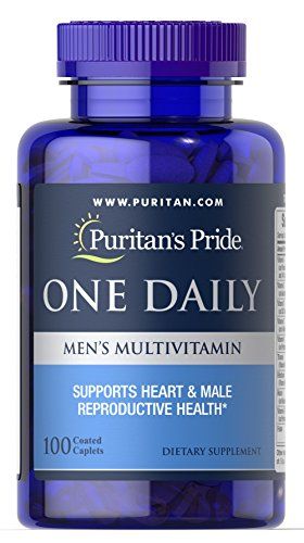 Puritan&#39;s Pride One Daily Men&#39;s Multivitamin, Dietary Supplement to Support Heart and Male Reproductive Health* with Vitamin A, Vitamin C, Vitamin D, Vitamin E, and Zinc, 3 Month Supply, 100 Count