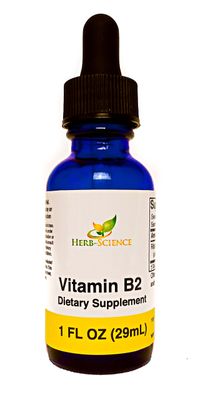 Herb-Science Vitamin B2 Supplement - Riboflavin Drops Liquid Extract - for Headache Relief, Natural Energy - Support for Hair, Skin, Nail Health,Collagen Production - Non-Alcoholic - 1 Fl.oz.