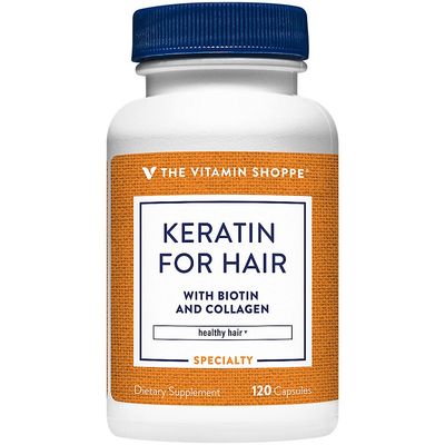The Vitamin Shoppe Keratin for Hair with Biotin &amp; Collagen, Supports Strong, Healthy Hair, Hair Luster (120 Capsules)