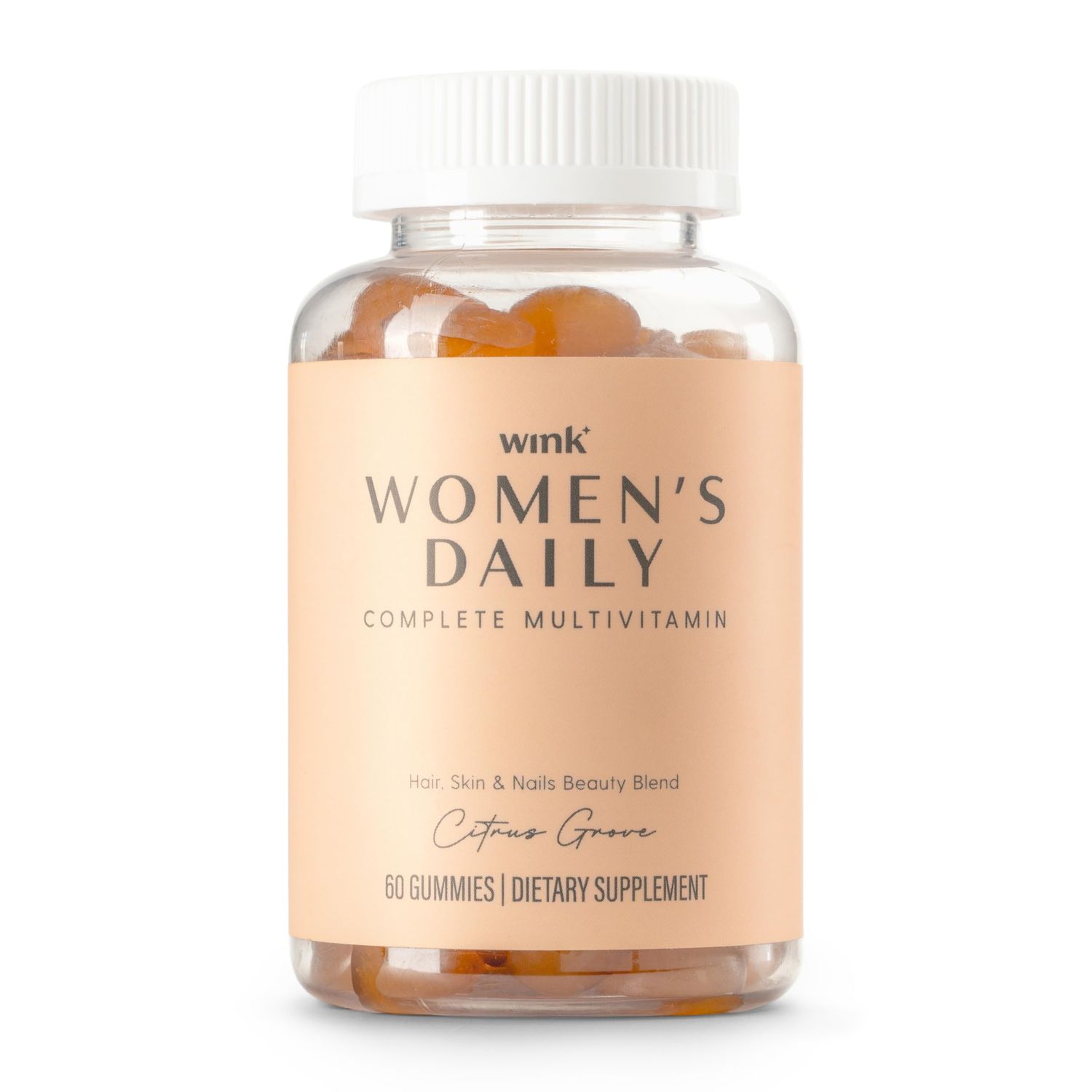 Wink Well Women&#39;s Daily Complete Multivitamin Gummy for Glowing Skin, Full Hair and Strong Nails with Immune System Support, 60 Count
