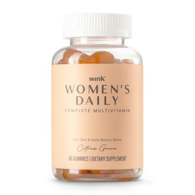 Wink Well Women&#39;s Daily Complete Multivitamin Gummy for Glowing Skin, Full Hair and Strong Nails with Immune System Support, 60 Count