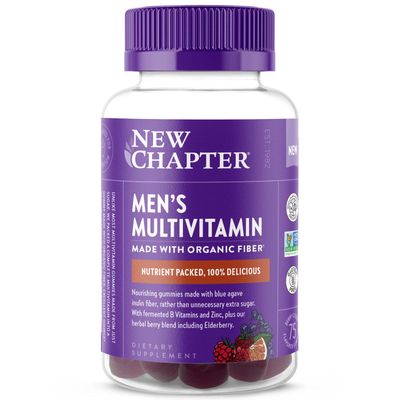 New Chapter Mens Multivitamin Gummies, 66% Less Sugar, Mens Gummy Vitamins with Vitamin C, D3 &amp; Zinc, Non-GMO, Gluten Free, Berry-Citrus, 75ct