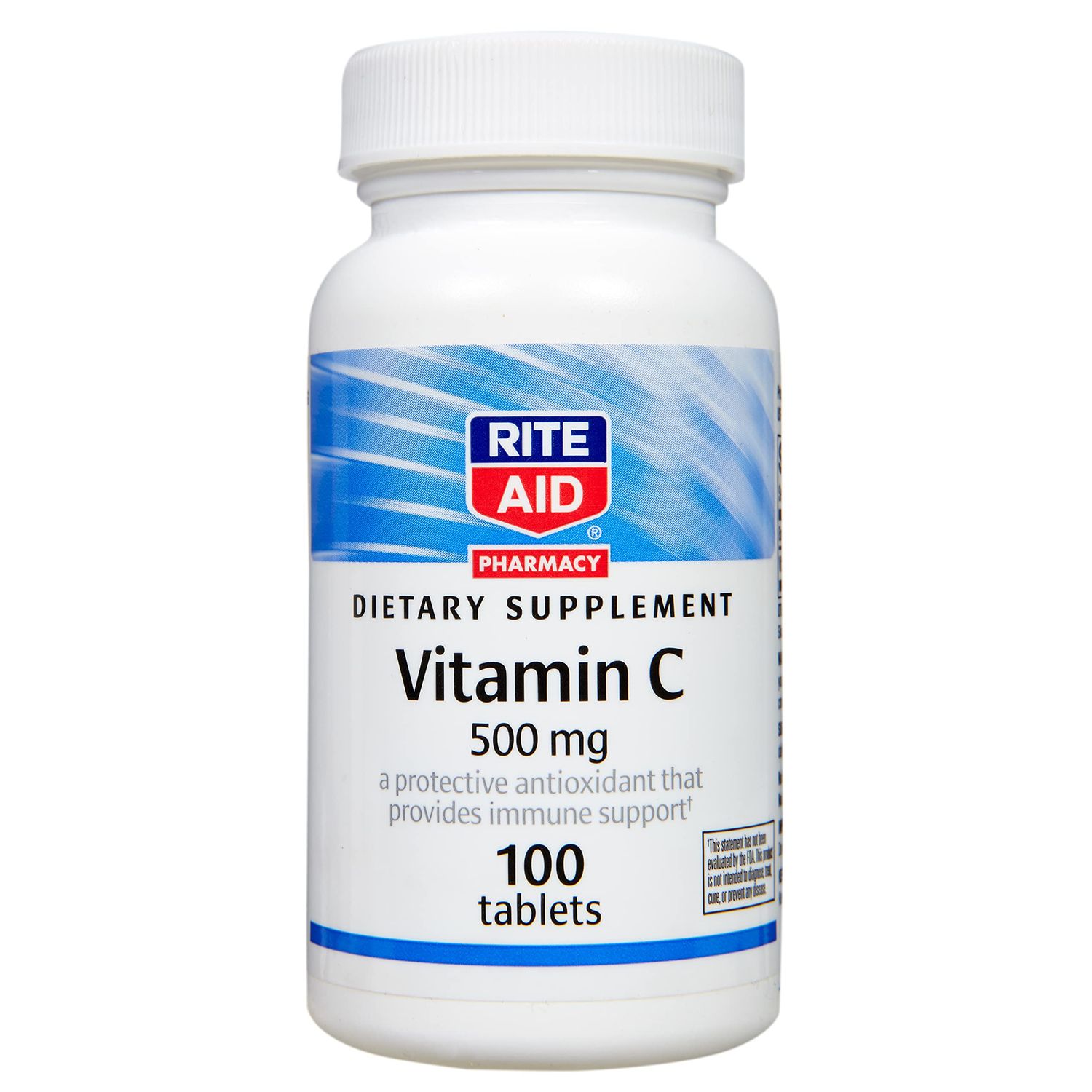 Rite Aid Vitamin C, 500 mg, Dietary Supplement, 100 Tablets - Vitamin C 500mg - Vitamin C Tablets - Easy to Swallow Vitamin C Supplements - Vitamin C Pills - Immune Support - Immune System Booster