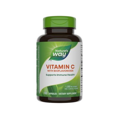 Natures Way Vitamin C with Bioflavonoids - 1,000 mg Vitamin C per 2-Capsule Serving - Immune Health* - Citrus Bioflavonoids Complex from Orange, Grapefruit, Lemon &amp; More - 100 Capsules