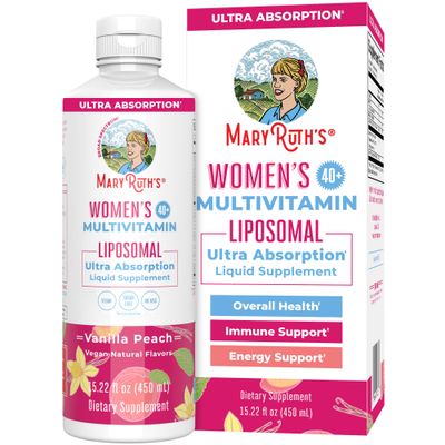 MaryRuth Organics Multivitamin for Women 40+, Womens Multivitamin Liposomal, Immune Support Supplement, Energy Supplements &amp; Sleep Aid, Methylated Multivitamin, Vegan, Sugar Free, Non-GMO, 15.22 Fl Oz