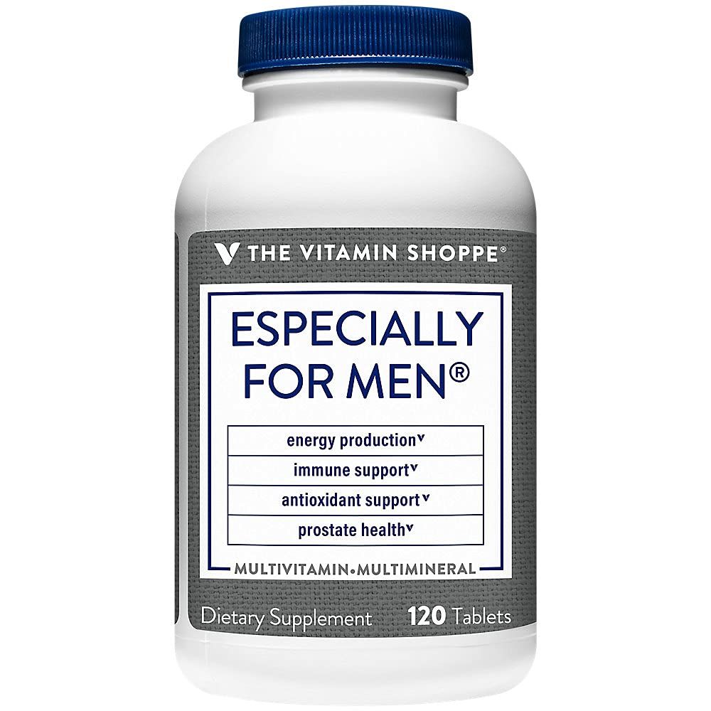 The Vitamin Shoppe Especially for Men Multivitamin, Nutrient&#39;s &amp; Herbs for Men&#39;s Wellness, Antioxidant That Supports Energy Production, Immunity &amp; Prostate Health (120 Tablets)