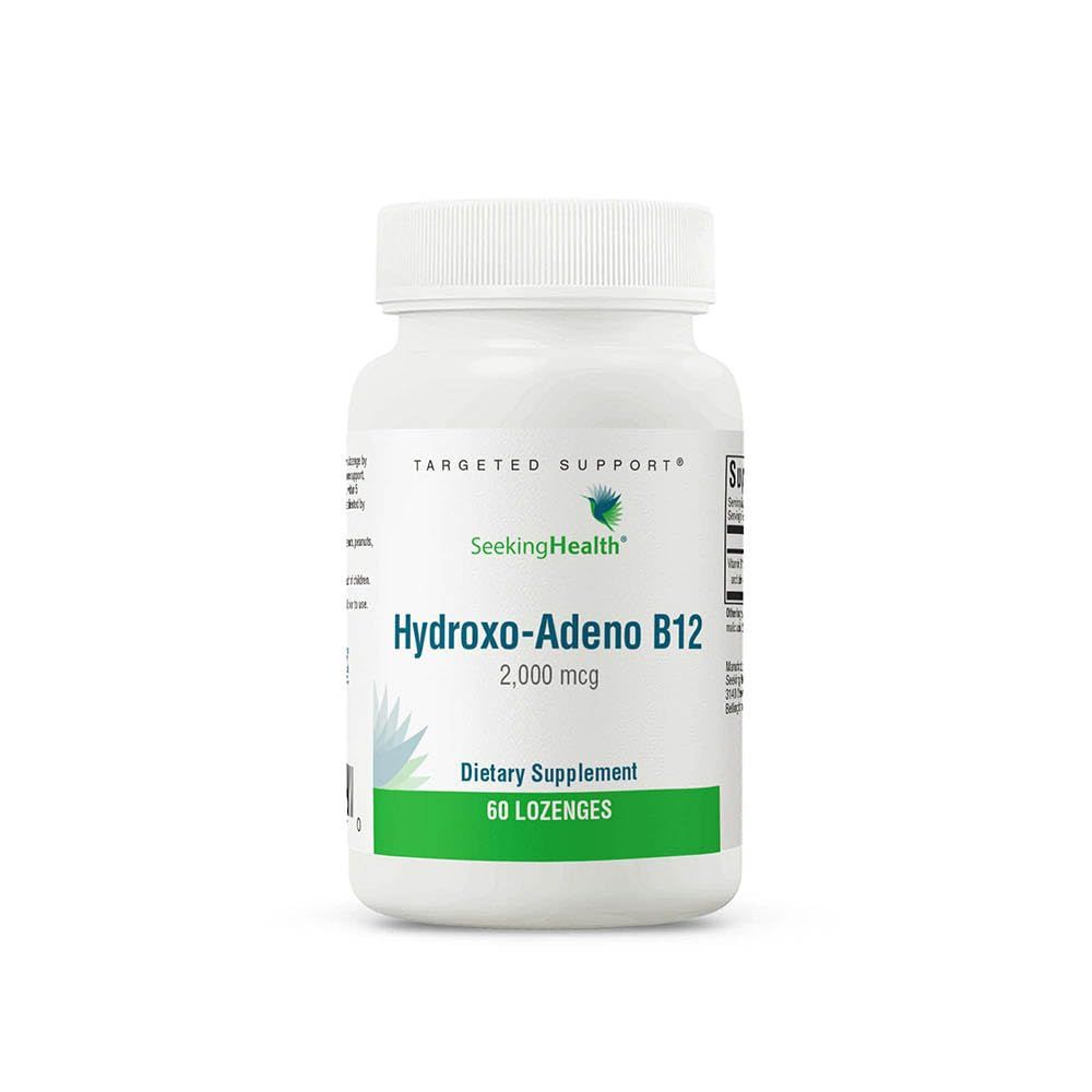 Seeking Health Hydrox-Adeno B12, 2000 mcg Methyl-Free Vitamin B12, Energy and Focus Support for Men and Women, Methylation and Homocysteine Support, Detoxification, Vegan and Vegetarian (60 lozenges)*