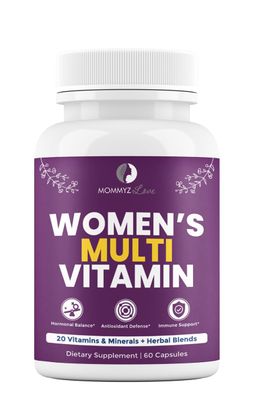 Mommyz Love Womens Multivitamin - Comprehensive Womens Daily Multivitamins for Women&#39;s Health, Energy, Focus, Mood, Hair, Skin, and Nails (60 Capsules)