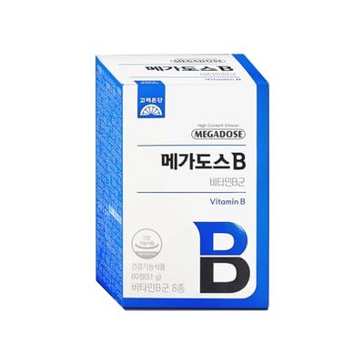 PRIMING WATER 8 Types of Vitamin B Complex for Korea Eundan MEGADOSE Vitamin B, Individually Packaged, 1 Tablet per Day (60-Day Supply),