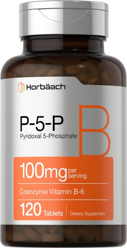 Horbach P-5-P Activated Vitamin B6 100mg | 120 Tablets | Vegetarian Supplement, Non-GMO, Gluten Free | Pyridoxal 5 Phosphate | Coenzyme B6