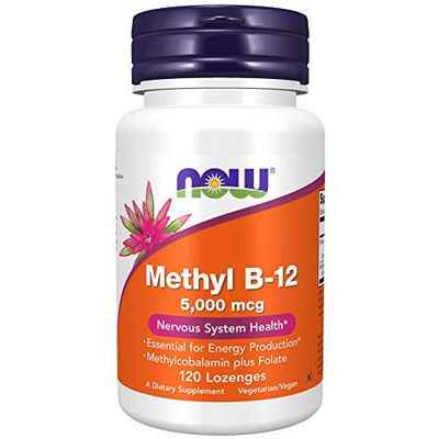 NOW Foods Supplements, Methyl B-12 (Methylcobalamin) 5,000 mcg, Nervous System Health*, 120 Lozenges