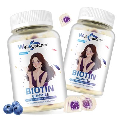 Biotin Gummies for Hair Growth - Biotin 5000mcg Gummies for Strong Hair Nail Skin with Multivitamin Sugar Free Vegan Chewable Hair Growth Gummy for Women Men Kids Blueberry Flavored 60-Day Supply