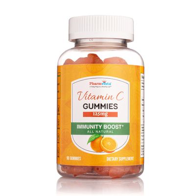 Pharmvista Vitamin C 125mg Gummy - Vegan, Gluten Free Supplement - 90 Count