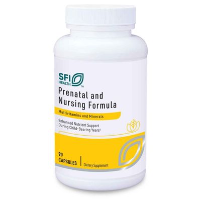 Klaire Labs SFI Health Prenatal &amp; Nursing Formula - Postnatal &amp; Prenatal Vitamins for Women Who Are Pregnant, Breast-Feeding or Planning Pregnancy - With Chelated Iron &amp; Bioactive Folate (90 Capsules)