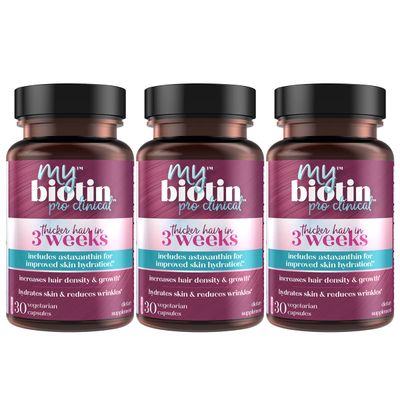 Purity Products MyBiotin ProClinical - Thicker Hair Starting in 3 Weeks &amp; Fights Wrinkles - MB40X Patented Biotin Matrix w/Astaxanthin - 40X More Soluble vs Ordinary Biotin 90 Count