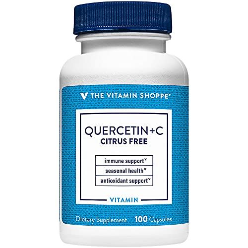 The Vitamin Shoppe Quercetin + Vitamin C, Citrus Free, Antioxidant That Supports A Healthy Immune for All Seasons (100 Capsules)