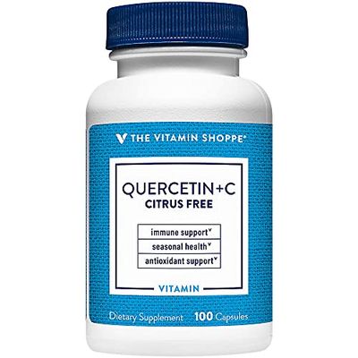 The Vitamin Shoppe Quercetin + Vitamin C, Citrus Free, Antioxidant That Supports A Healthy Immune for All Seasons (100 Capsules)