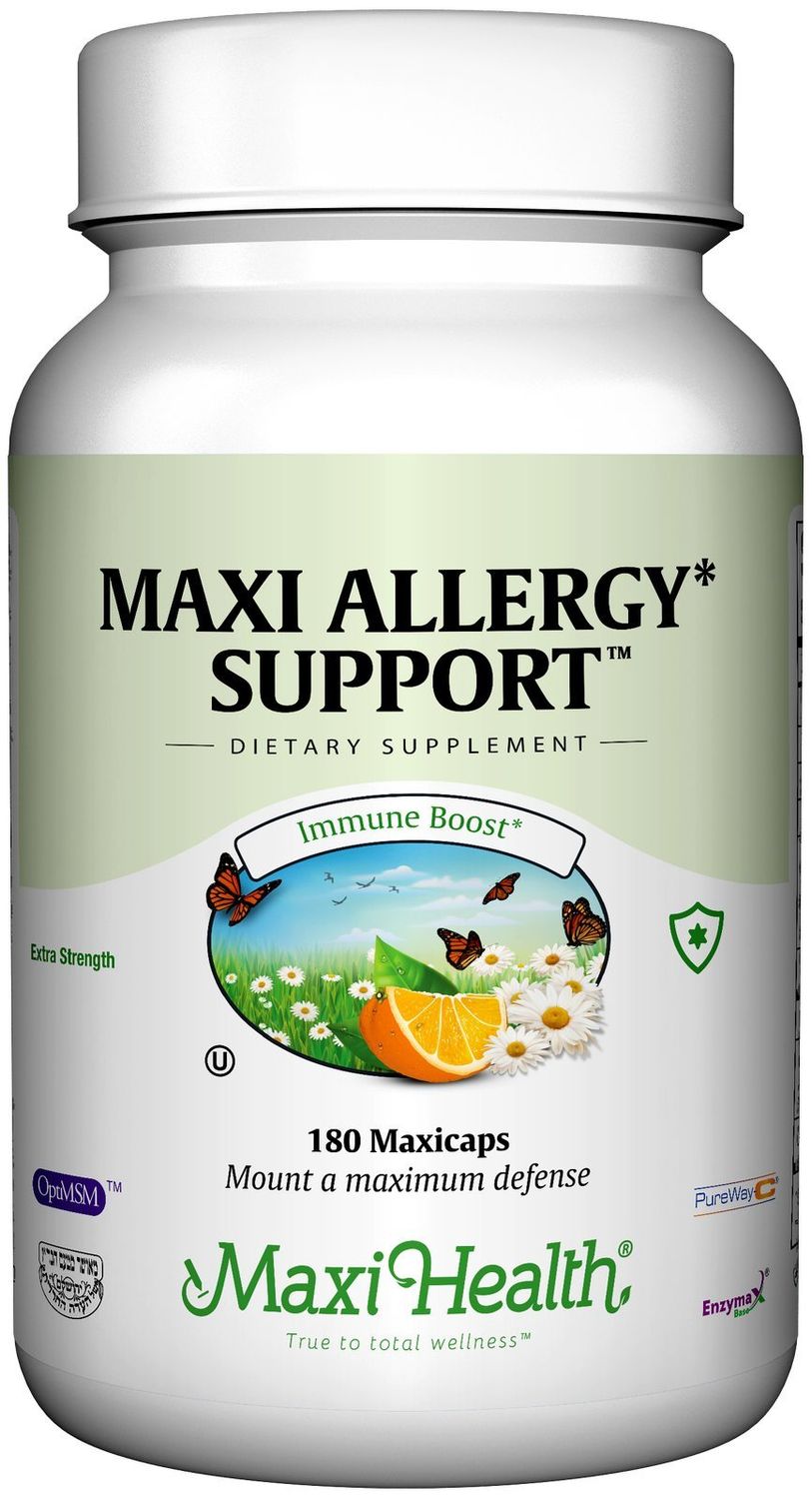 Maxi Health Allergy Support Vitamin C with MSM Sinus &amp; Nasal Health, 180 Count