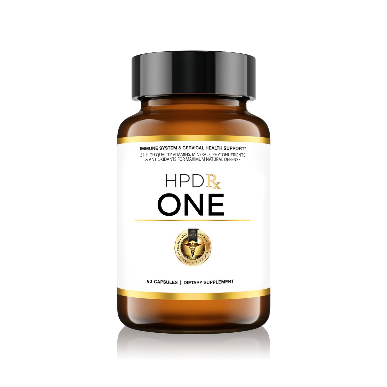 HPD Rx ONE Immunity Boost Multivitamin Supplements for Women and Men | Advanced Immunity Defense Support | Helps Immune Response | 90 Capsules, Pack of 1
