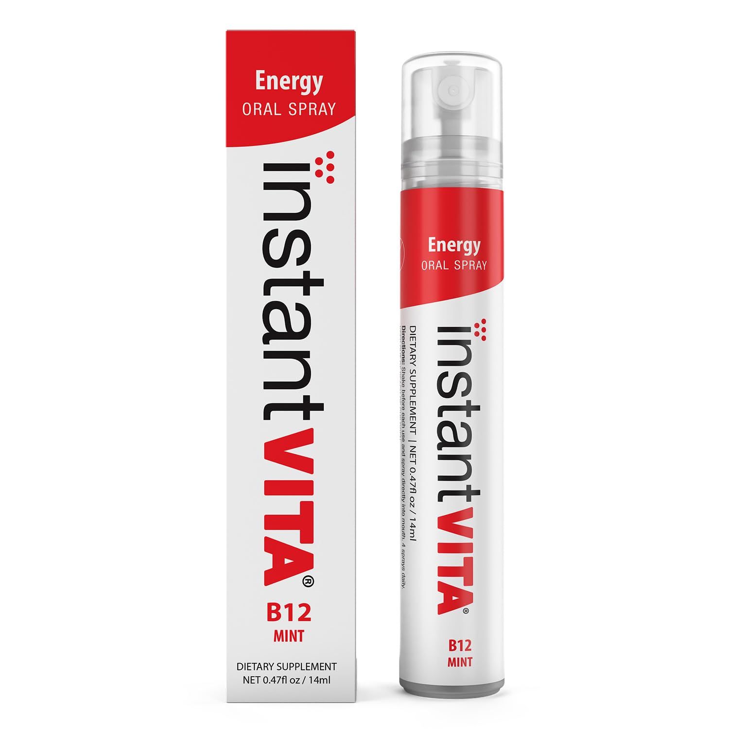 instantvita Energy Supplement - Vitamin B12 1000 mcg Oral Spray for Faster Absorption, 1-Month Supply, Mint Flavor, 0.47 Fl Oz