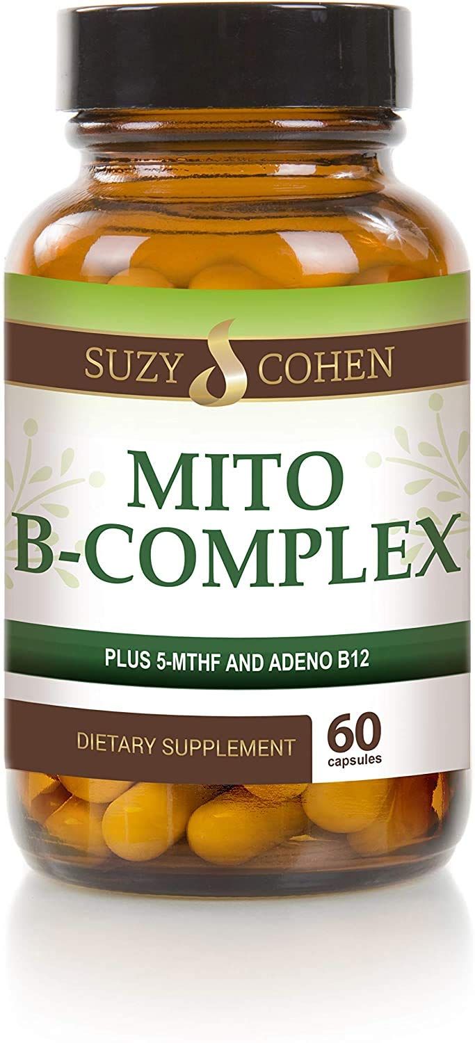 Suzy Cohen, Mito B Complex Dietary Supplement, 5-MTHF, Adeno B12, Methylation Support, Supports Healthy Nervous System, Boost Energy, Vitamin B, 60 Servings