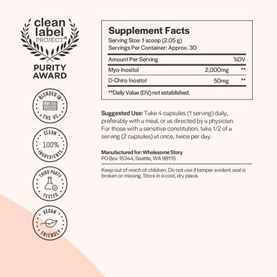 Inositol Supplement Powder | Myo-Inositol & D-Chiro Inositol | Hormonal Balance & Healthy Ovarian Function Support | Vitamin B8 | Great Alternative to Inositol Capsules | 40:1 Ratio | 30-Day Supply