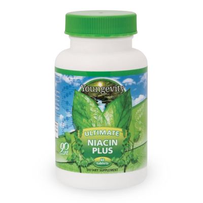 Youngevity Ultimate Niacin Plus - 500 mg with Proprietary Blend of Arjuna Bark, Hawthorn Berry, &amp; Nattokinase - 60 Tablets (Pack of 1)