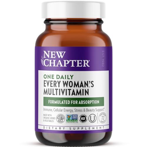 New Chapter Women&#39;s Multivitamin for Immune, Beauty + Energy Support with 20+ Nutrients -- Every Woman&#39;s One Daily, Gentle on the Stomach, 72 Count