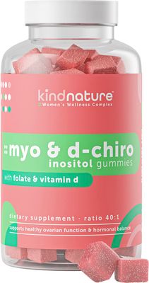 Kind Nature Myo-Inositol &amp; D-Chiro Inositol Gummies with Vitamin D &amp; Folate - Ideal 40:1 Ratio - 30 Day Supply